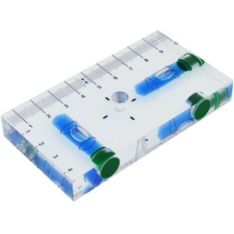 Niveau à bulle multifonctionnel en T transparent avec aimant 95 x 51 x 13 mm (bleu) (1/5)