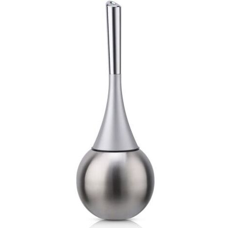 Porte Brosse Toilettes sur Pied Acier Inoxydable Finition Brossé Polie de WC Set Salles (Brosse Inclus)-Argenté (1/5)
