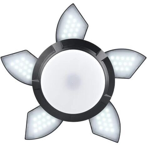 Luminaire de plafond déformable, lumière de garage LED, affichage de l'alimentation solaire, décoration de chambre, lampe de chargement USB, lumières télescopiques réglables pour entrepôt (1/5)