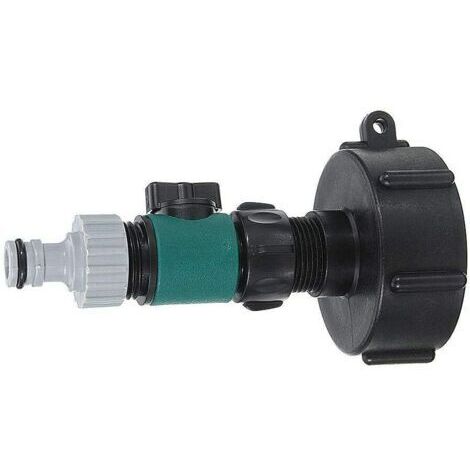 Lot de 2 adaptateurs IBC pour tuyau d'eau, connecteur de réservoir d'eau IBC S60X6 avec robinet pour l'irrigation agricole, jardin, balcon (1/5)