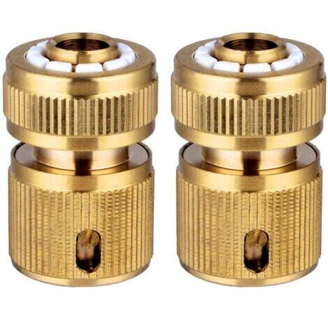 2 Pièce Raccords Rapide Tuyau d'arrosage en Laiton, Rapide Raccord Connecteurs pour Tuyau d’arrosage dans Le Jardin 1/2" Quick Connectors (1/5)
