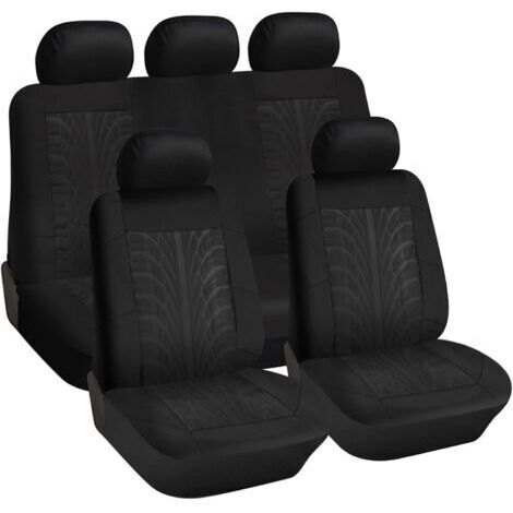 Housse de Siege Voiture Universel Housse de Protection Siège Voiture -Ensemble de Housses Siège Avant et Arrière Noir (1/5)