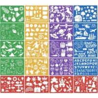 20 Pcs Pochoirs de Peinture, Pochoirs pour Dessin et Peinture, Pochoir de Dessin en Plastique, Pochoirs à Lettre Réutilisable, Pochoirs de Voiture Animal Alphabet pour Carte Journal Scrapbooking Décor