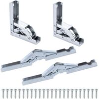 Paquete de bisagras plegables de 90 grados, bisagra de estante atornillable con resorte, superposición total o media de 180 grados, bisagra de acero inoxidable, bisagra invisible para gabinete