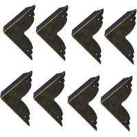 8 pièces Vintage Protecteur Décoratif d'angle en Fer protecteurs d'angle en métal pour Meubles De Protection d'angle De Meuble en Bronze pour Meuble et Boîte en Bois Coffret à Bijoux Bronze 707020mm