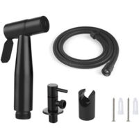 Pulvérisateur de toilettes pour bidet et de toilettes en acier inoxydable, Kit de pulvérisateur de bidet, pulvérisateur de robinetterie Pulvérisateur de WC (noir)