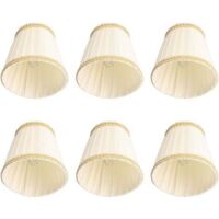 Fabric Lamp Shades, Small Lamp Shades, Candle Holder Clips for Crystal Chandelier, E14 Lampshades for Bedside Table, Bedside Lamp Candle Holder, 6PCS Lamp Shades