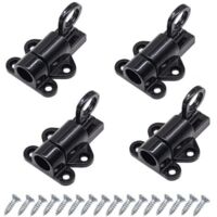 4pcs Door Latch Automatic Door Lock Exterior Door Lock Window Latches Spring Lock Bolts Black Aluminum Band Screws