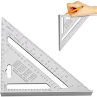 7 Pouces Équerre Triangle Règle d'Angle, Équerre en Aluminium Mesure du Triangle Règle de Triangle en Aluminium