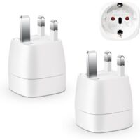 Adaptateur Prise Anglaise, Adaptateur de Voyage France vers UK, Adaptateur de Prise, Adaptateur Type G (2pcs)