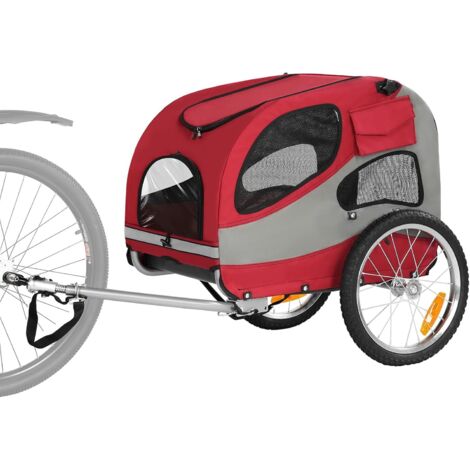 Remorque Vélo Pliable pour Chien - Réflecteurs de Sécurité, Sac de Rangement, Intérieur Rembourré et Laisses - Jusqu'à 30 kg
