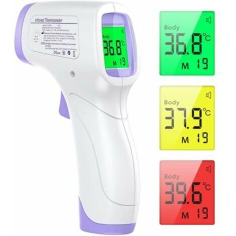 Thermometre Frontal Adulte,Thermometre sans Contact avec Affichage à LCD, Thermomètre Frontal Infrarouge Bébé Enfant Adulte, Thermometre Infrarouge avec Lecteur Rapide 99 Données Enregistrées