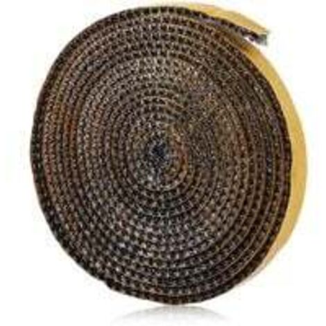 Joint haute température tressé auto-adhésif 5mm x 18mm x 2m – Résistant jusqu'à 600 °C – Pour poêles, cheminées et fours (1/5)