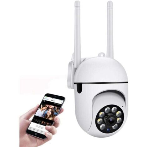 Caméra de surveillance WiFi extérieure 1080P – Vision nocturne couleur – Rotation 360° – Suivi intelligent des mouvements – Étanche