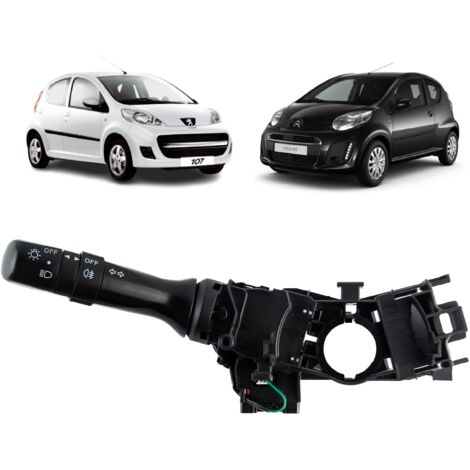 Commodo compatible pour Citroen C1, Peugeot 107 et Toyota Aygo (2005-2014) commande feux, phares, clignotants, antibrouillard arrière UNIQUEMENT  6253A0  841400H010