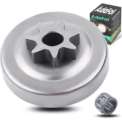 LinDuxe Pignon droit pour tambour d'embrayage de tronçonneuse Echo CS-400EVL CS-440 CS440EVL CS-510 + roulement à aiguilles  17510514630 A556000020