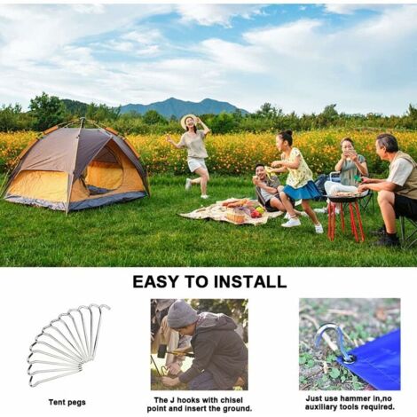 Piquets de Tente Spirale Sardine Tente Tent Peg Tente en Spirale Durable Piquet de Tente en