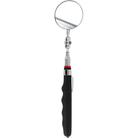 Miroir télescopique ultra plat - Extensible jusqu'à 70 cm - Double articulation à rotule - Poignée antidérapante