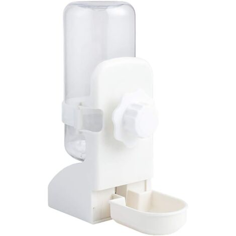 Distributeur Automatique Eau pour Petits Animaux et Petit Abreuvoir Suspendu pour Lapin Cobaye Furet Cochon d'Inde, Blanc