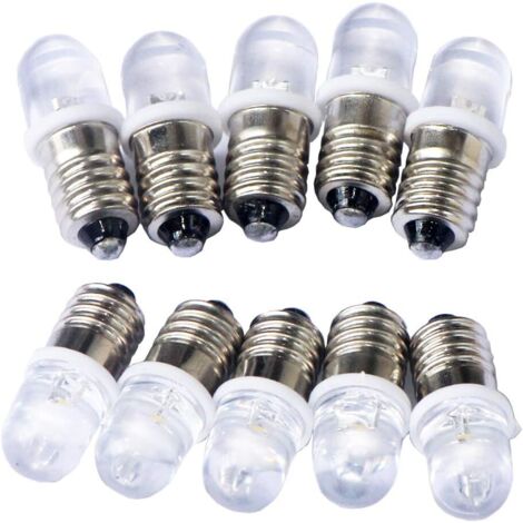 10pcs E10 3V Spot Ampoule LED Lampes Blanc froid,6000K (1/5)