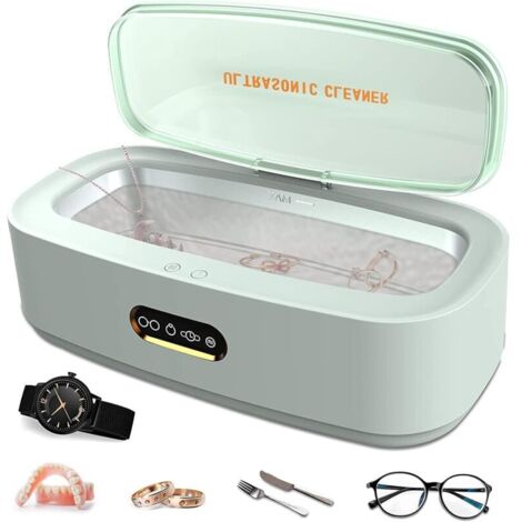 Nettoyeur à Ultrasons [300ml], Appareil de Nettoyage Ultrasons 45000 Hz, avec 4 Réglages du Temps pour Nettoyer les Bijoux, Montres, Lunettes, Ustensiles et Dentiers