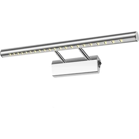 Beijiyi – Applique de salle de bain LED 5W étanche IP44 – Lumière blanche froide 6000K – Réglable 180° avec interrupteur en acier inoxydable – 40cm