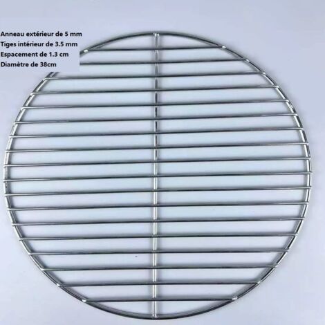 Grille De Barbecue Ronde En Acier Inoxydable Diamètre À 38 Cm