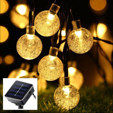 Guirlande Lumineuse Solaire Exterieur - 12M 100 LED Guirlande Solaire Extérieure Étanche IP65 8 Modes Guirlande Lumineuse Solaire & USB pour Jardin,Guinguette,Noël,Fête avec Télécommande