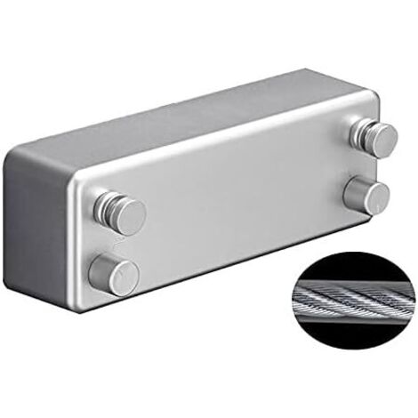 Ineasicer Corde à Linge RéTractable,Fil Linge Extensible RéGlable 4.2 m,Poteau Etendoir Linge Exterieur,Corde a Linge Exterieur,pour IntéRieur D'HôTel, Balcon-argent (1/5)