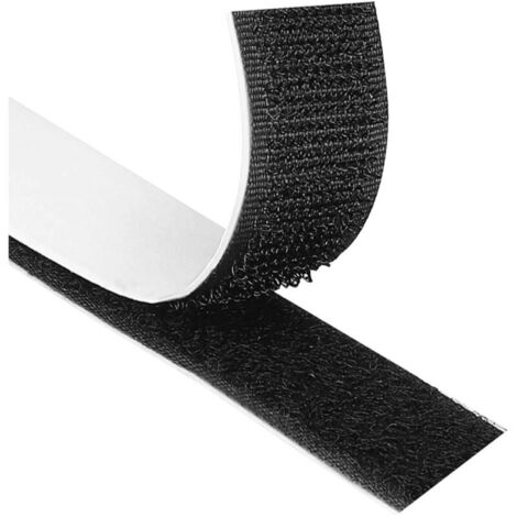 Ruban Velcro Auto-Adhésif 8M Extra Fort, Adhésif Double Face avec Velcro 20mm de Large Adhésif Adhésif Bande Velcro et Bande à Crochet (Noir,2pcs)