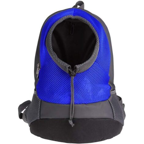 Pet porte-sac à dos pour petit chien chat Puppy(8kgs Max) On-the-Go Travel Pet avant arrière sac perméable à lair Soft Mesh Pup Pack 42 38 20 cm - Bleu -