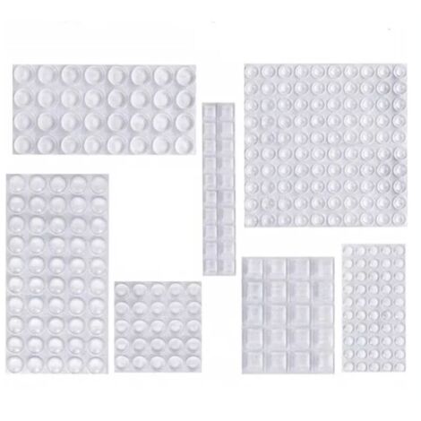 Treetalk – Patin silicone anti-bruit pour meubles – 7 tailles – Adhésif 3M très collant – Transparent pour surfaces en verre et bois – Protection efficace (1/4)