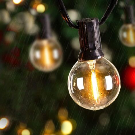 Ineasicer – Guirlande lumineuse extérieure 7,5m – 25 ampoules G45 + 1 de rechange – Étanchéité IP44 – Raccordable pour événements et terrasses