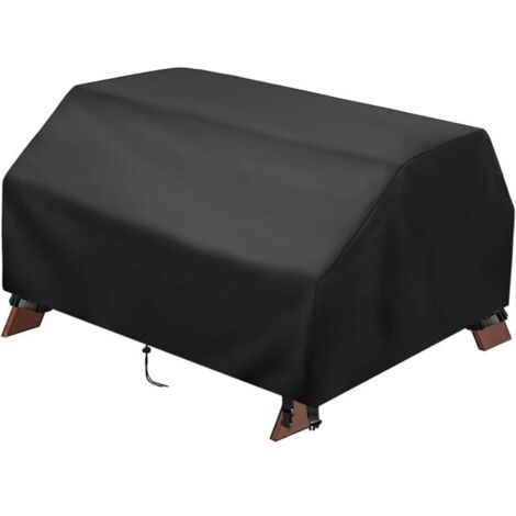 Housse pour table de pique-nique avec housses de bancs – Housse de table d'extérieur en tissu Oxford 210D – Noir – 102 x 102 x 52 cm