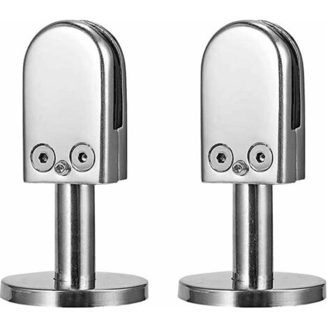 Pince Verre Pour D'escalier, Pince Verre 5-8mm, Pince Verre Acier Inoxydable 304, Pinces Verre pour Balustrade, avec Colonne Support Inférieure, Ajustable, pour Écrans, Clôtures Piscine