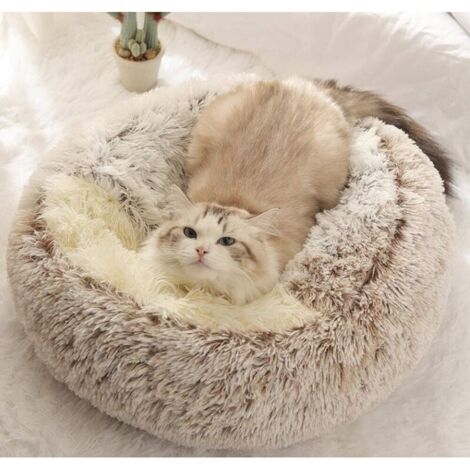 Ineasicer – Coussin pour chat et chien 50cm – Moelleux et antidérapant – Tissu peluche doux – Lit apaisant confortable pour intérieur
