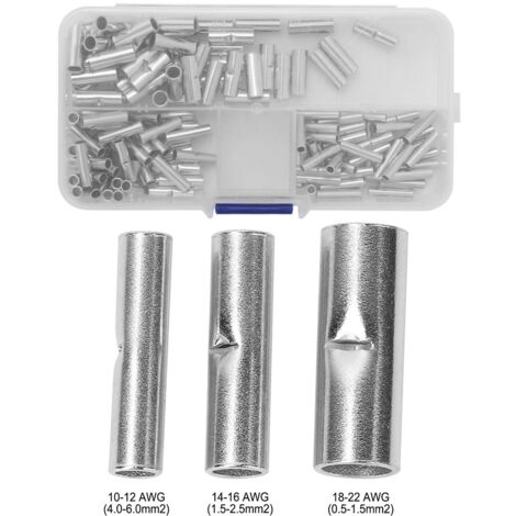Kit de cosses de fil d'épissure de connecteur bout à bout nu non isolé de 150 pièces,DUBUNS