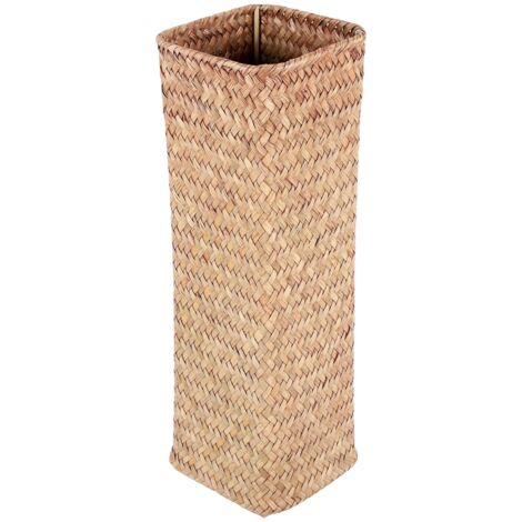 Tlily – Vase en rotin tissé bambou 30 cm – Décoration intérieure marron – Panier multifonctionnel pour fleurs et fruits