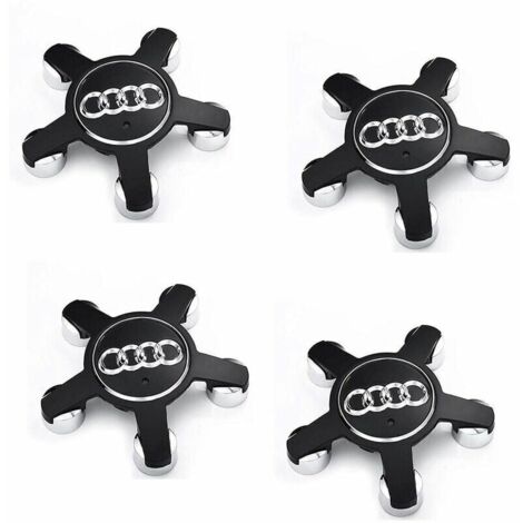 Debuns – Jeu de 4 caches-moyeux pour Audi – Emblèmes de 135 mm en ABS – Installation rapide et simple – Protection des moyeux de roues - 4f0601165