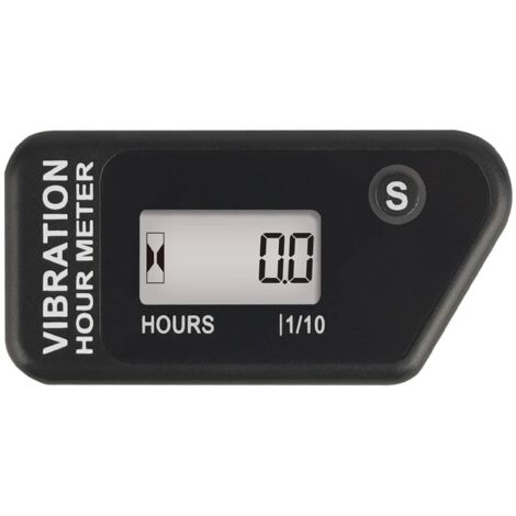 Numérique Vibration Compteur d'Heure Complet Imperméable À L'eau Réinitialisable Vibration Compteur d'Heures Sans Fil pour Toutes Vibrantes Machine Moto Snowmobil ATV (noir)