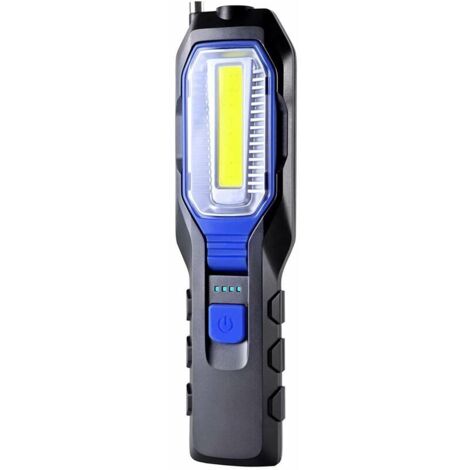 Lampes de poche (standard) Lampe Mecanicien Led Rechargeable Lampe de Travail COB Portable Rechargeable USB 2800mAh Batterie, Lampe torche à LED avec aimant, crochet et câble de chargement 3 en 1