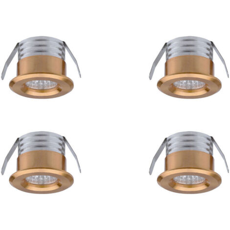 Lot de 4 mini spots LED encastrables 3 W – Lumière neutre 3000K – 300 lumens – Design en aluminium et verre opaque – Pour éclairage intérieur