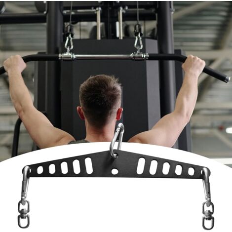 Connecteur pour Machine À Poulies en Acier (38cm Noir) Adaptateur d'exercice Montage Mur/Porte pour Musculation Domicile : Tractions, Rowing & Fitness