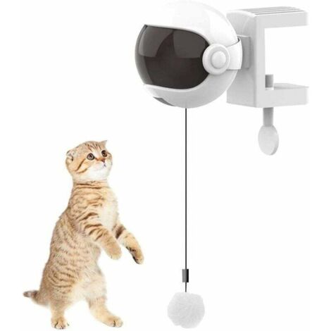 Jouet Intelligent pour Chat,Jouet pour Chat,Jouet Interactif pour Chat,Puzzle Interactif de Boule de Levage Automatique Jouets Intelligents pour Animaux de Compagnie (Blanc)