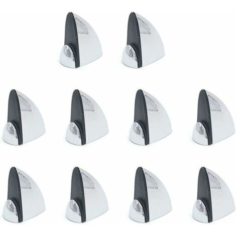 INHHUB Lot de 10 pinces en verre pour étagère en bois/verre, support en bois en forme de bouche de poisson, serrage réglable de 3 à 16 mm d'épaisseur, finition en alliage de zinc chromé-INHHUB