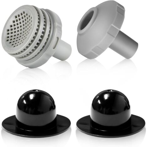 Raccord De Piscine Ø 32 Mm, Kit De Raccordement Piscine Ø 32 Mm, Raccord De Filtre De Piscine, Buse De Refoulement Piscine Hors Sol, Filetage Femelle avec Vis (Crépines + Buse + Bouchons) (1/5)