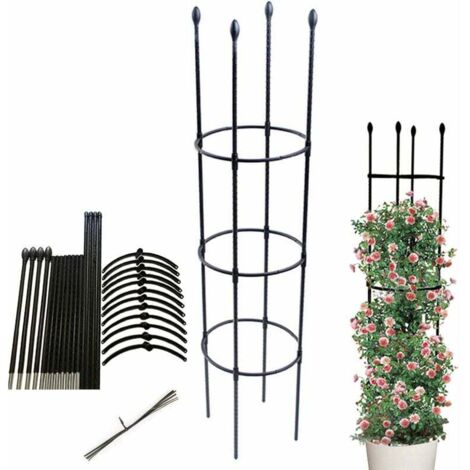 Obélisque de jardin, support de plantes grimpantes, cage à tomates stable, treillis de jardin, cage de culture de légumes, fleurs et fruits grimpants pour le jardin, balcon - hauteur de la plante 133c (1/5)