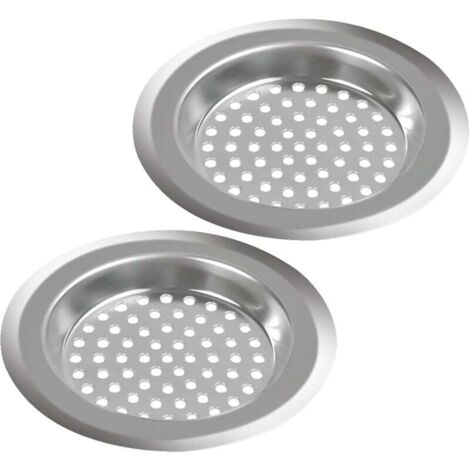 Bonde évier--2Pcs Filtre évier Cuisine,Filtre à évier en Acier Inoxydable,Filtre Lavabo Salle de Bain,Grille pour évier Cuisine pour Isoler les Scories et Empêcher des Débris Obstrués-60mm (1/5)