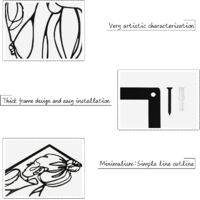 DETENE 3 Pièces Decoration Murale Metal Noir Art de Décoration Murale Minimaliste Art Moderne Abstrait Féminin - pour Chambre à Coucher, Salon, Salle de bain, Galerie | Votre wishlist sur