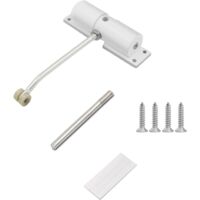 Automatic Door Closer Adjustable Outdoor Door Closer Spring Door Closer Automatic Door Closer for Interior Door Brake Garden Door Round Lock White